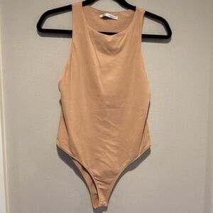 Zara Beige Sleeveless Blouse